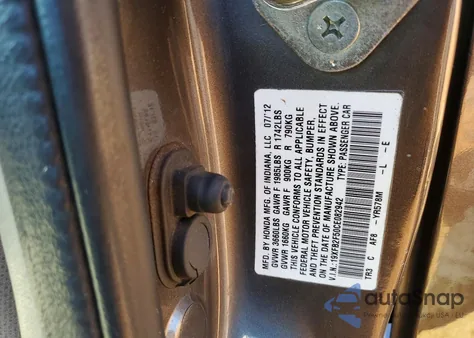 2012 Honda Civic Lx z USA, uszkodzony, nr VIN 19XFB2F50CE082942